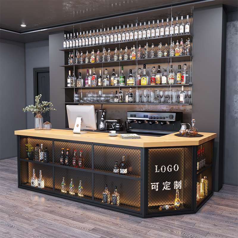复古接待前台铁艺柜台吧台网红清吧酒吧创意收银台餐厅酒店美式