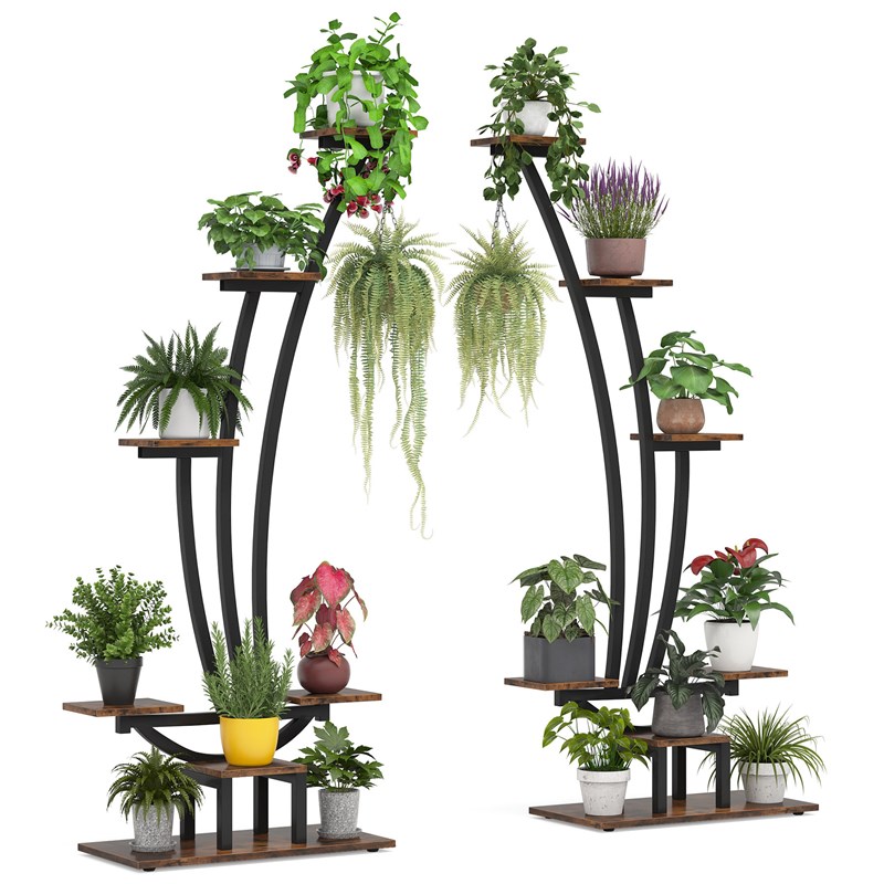 爬藤植物架室内置物阳台铁艺木制阶梯多层落地式家用设计感花架子
