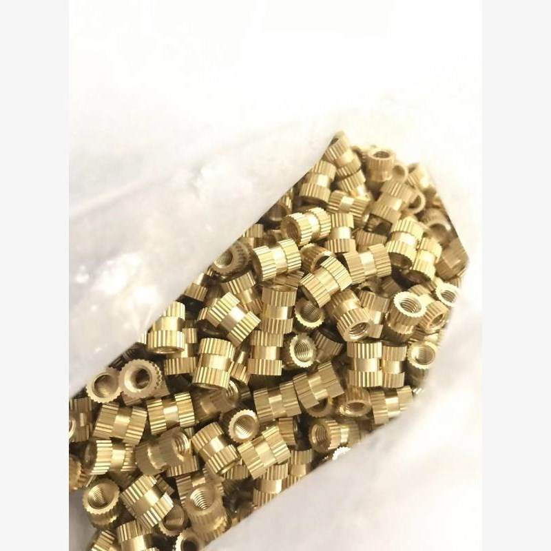 连接件铜螺母 注塑铜螺母及其他铜件 滚花铜螺母 m5X10铜螺母