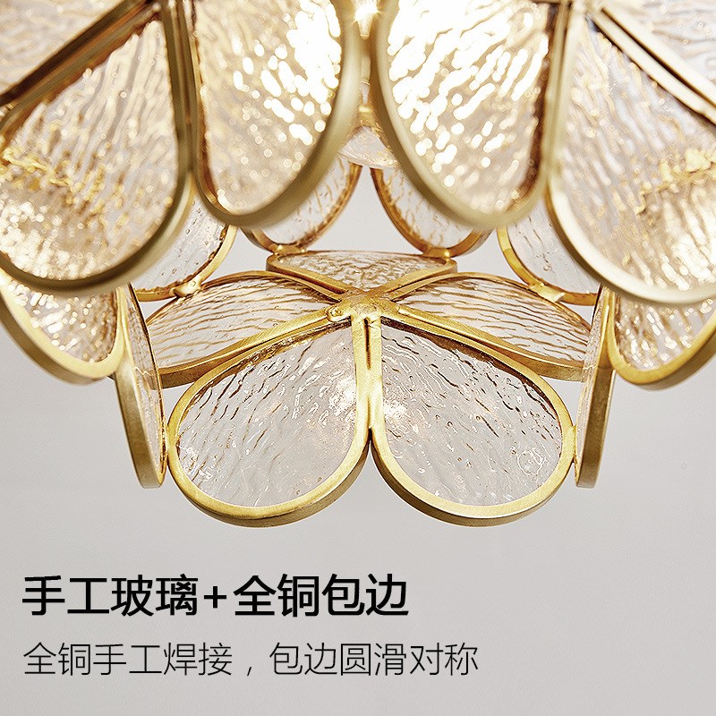北欧少女心温馨卧k室房间床头壁灯全铜走廊过道玄关装饰手工玻璃