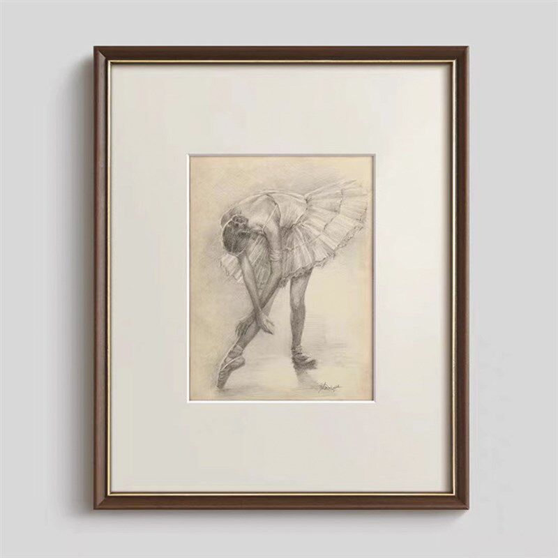 法式复古艺术芭蕾舞素描挂画琴房舞蹈教室壁画餐厅走廊墙面装饰画