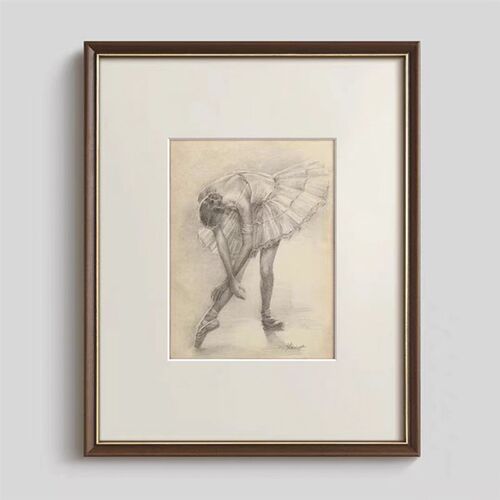 法式复古艺术芭蕾舞素描挂画琴房舞蹈教室壁画餐厅走廊墙面装饰画