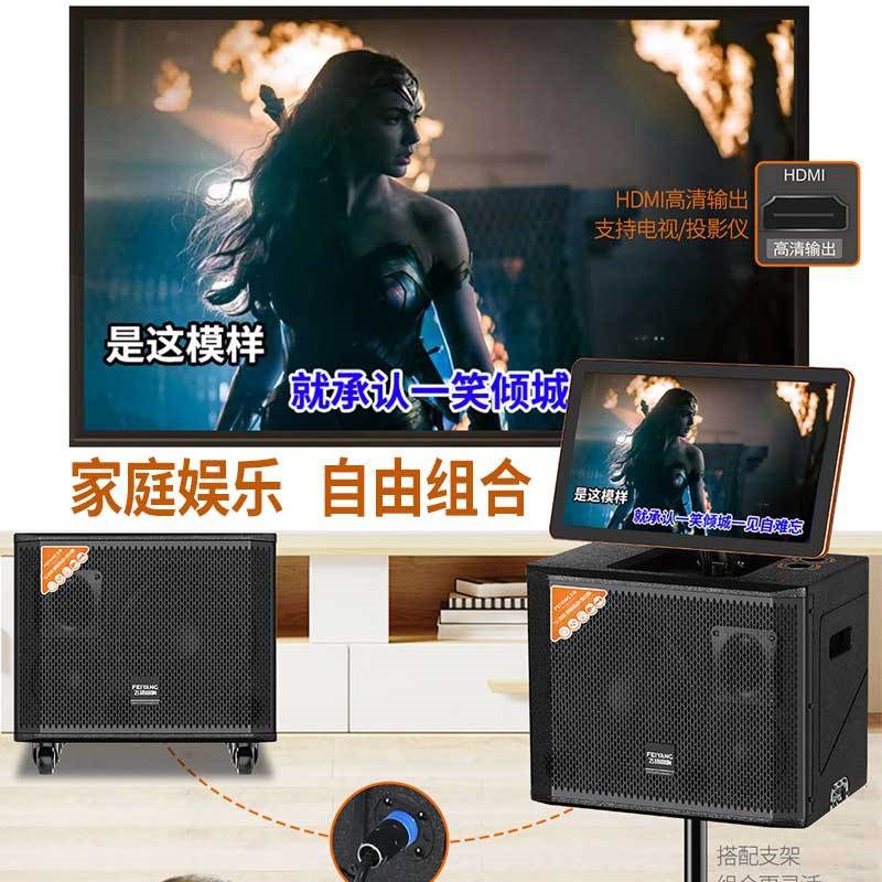 广场舞户外K歌音响带显示屏舞台会议演出分体式视频音箱点歌机