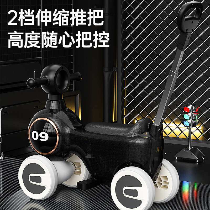 新款儿童滑行扭扭车音乐灯光宝宝可坐可推1-4岁四轮那女孩滑步车