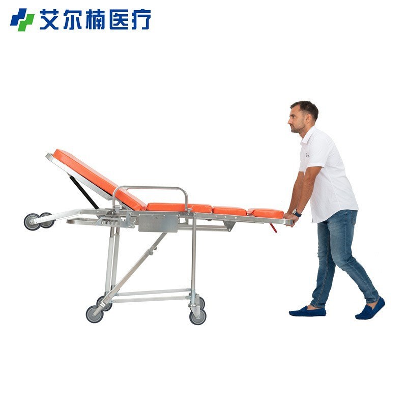 椅式救护车担架 12o0急救车担架 急救床推车 铝合金可折叠椅式担