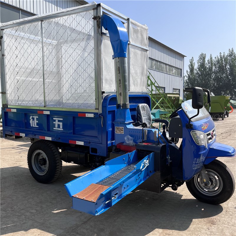 五征底盘三轮铡草车 柴油自走式秸秆粉碎机 户外农作物高喷打草机