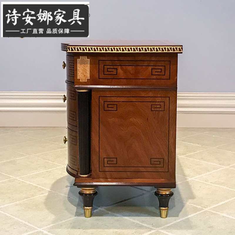 亚历山大床头柜欧式别墅大宅铜件实木英皇家全屋家具