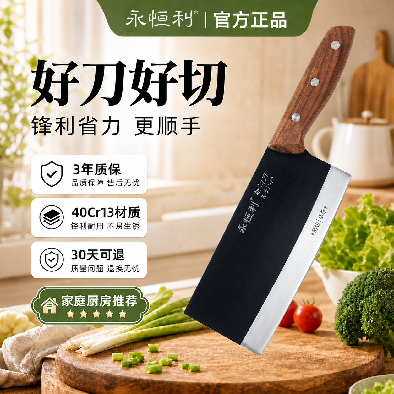 永恒利黑武士斩切两用菜刀
