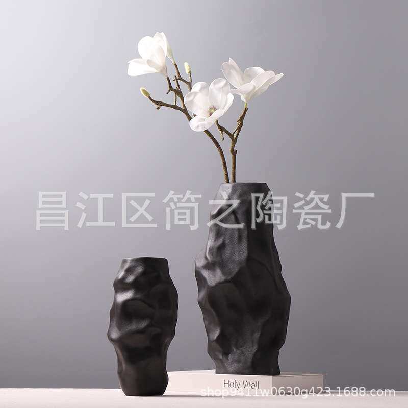 欧式白色陶瓷花瓶摆件客厅插花轻奢高档餐桌电视柜卧室家居装饰品