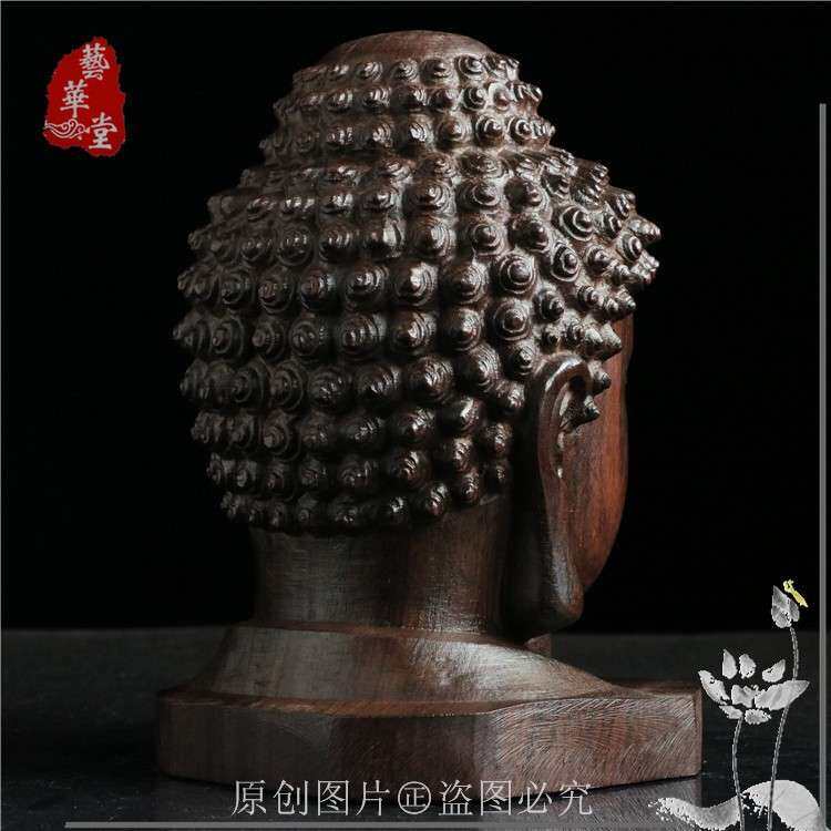 跨境供 优品释迦牟尼 如来佛头工艺品木雕摆件厂家直供一件代发