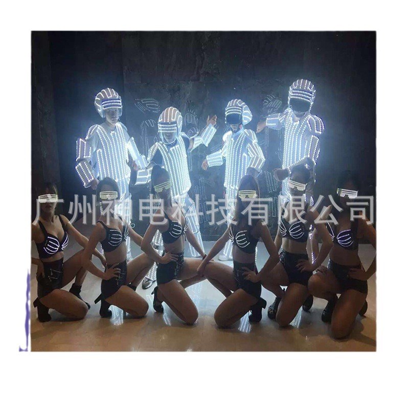 嘉宾LED登台服装l 酒吧发光表演服装 舞台荧光演出服装 夜店道具