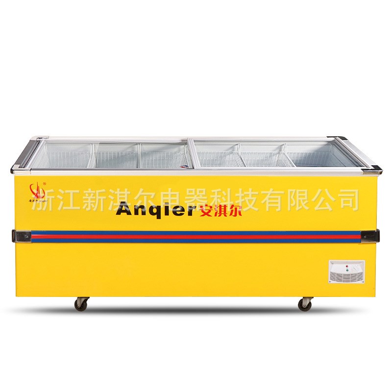 卧式冷冻商用展示柜推拉两门海鲜鱼牛羊肉保鲜冷T藏冷冻冰柜速冻