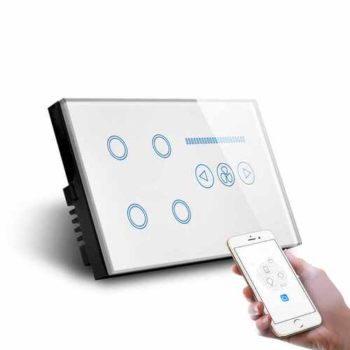 智能开关面板WiFi智能开关涂鸦开关zigbee 4开+风扇调速智能开关