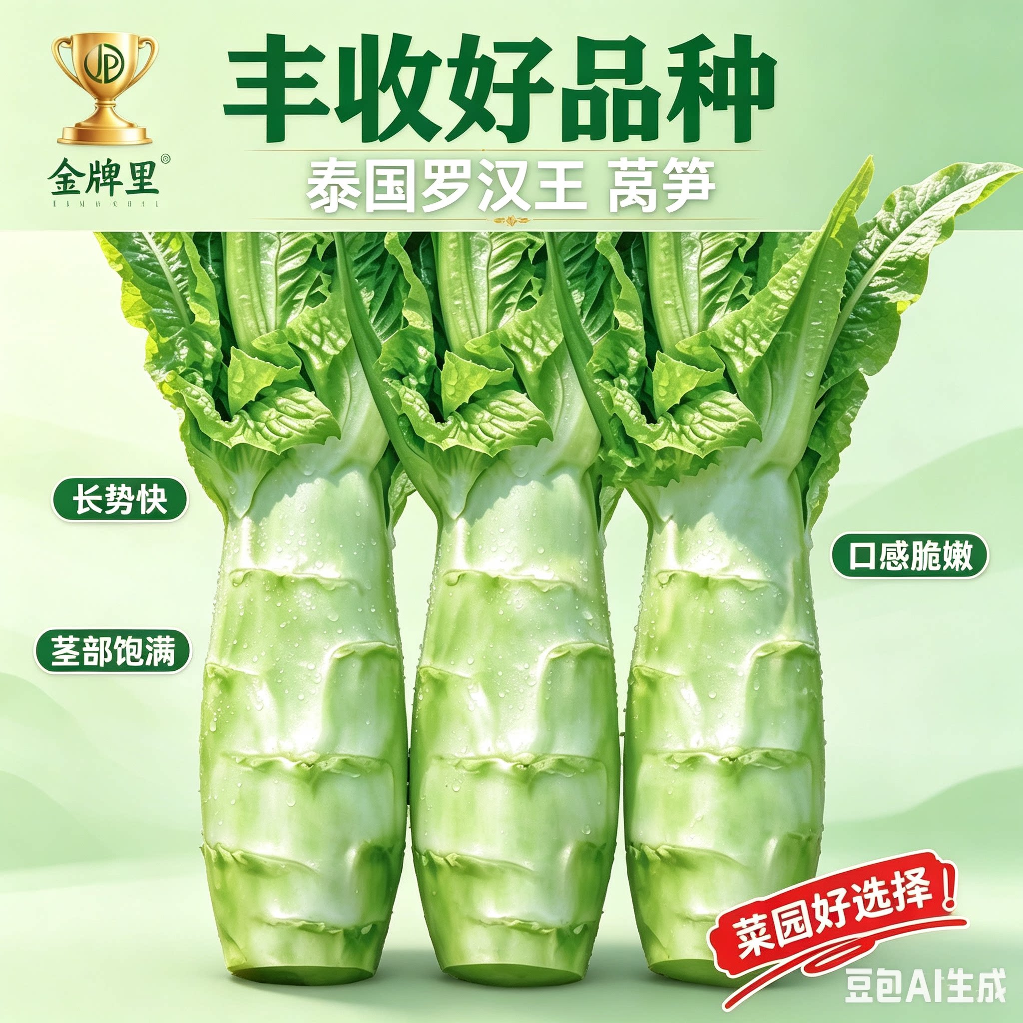 四川罗汉莴笋种籽圆叶粗壮莴苣鸡腿莴笋四季耐热南方蔬菜种子SH2