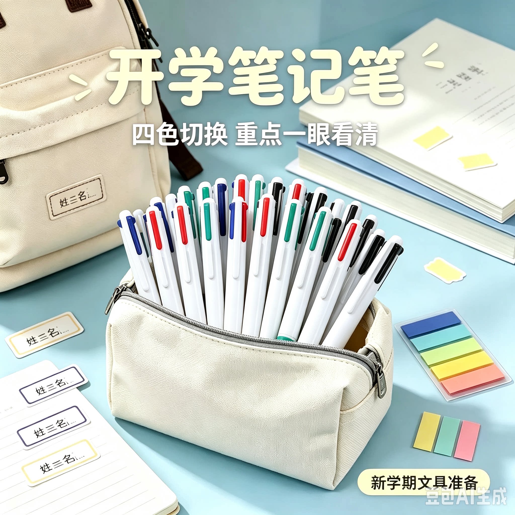 【老师推荐】多色笔按动笔多色学生用分类标记速干多色笔wy