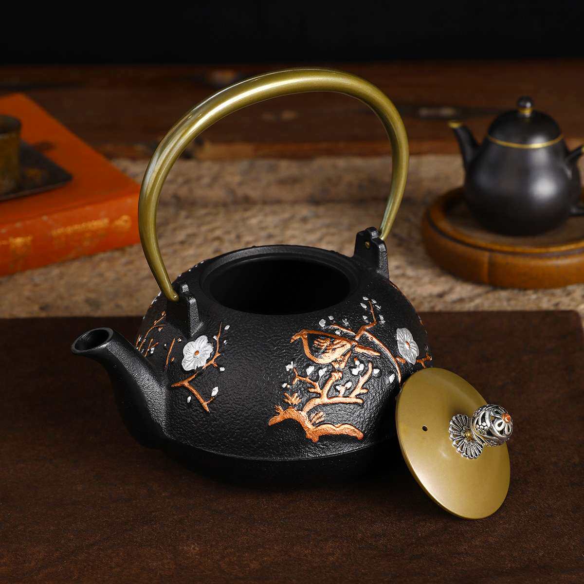 铁壶煮茶壶铸铁壶家用泡茶壶碳火炉器具户外明火烧水壶围炉煮茶