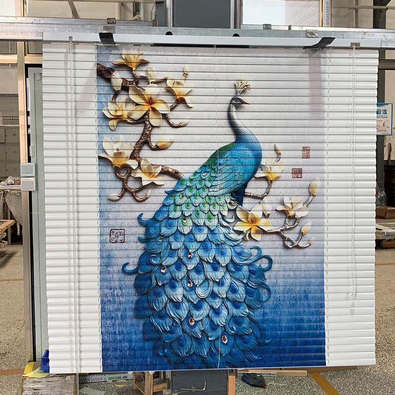 印花铝合金百叶窗帘金辉遮光帘卷帘办公室阳台喷画 全遮光