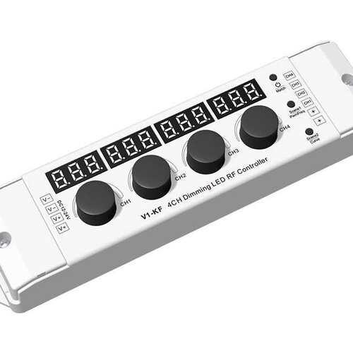 12-24VDC 4路*4A RF+旋钮 RGB/RGBW控制器 V4-K 4路单色V1-KF