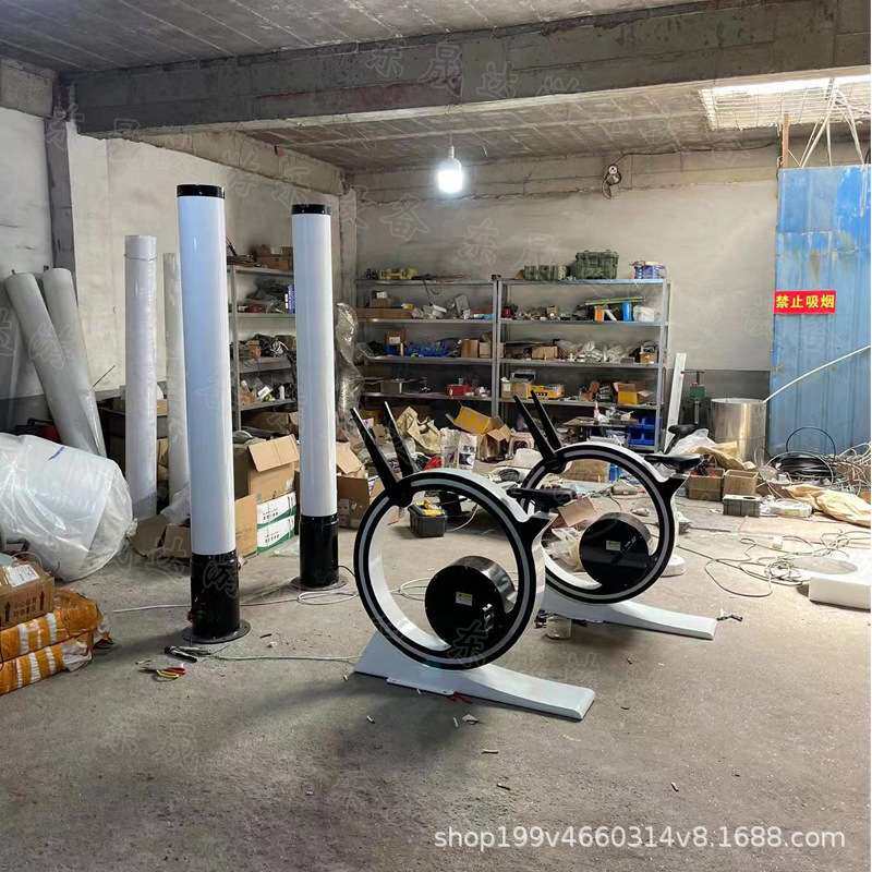 迷你发光单车 户外景区商场游乐场儿童不锈钢互动游乐发光设备