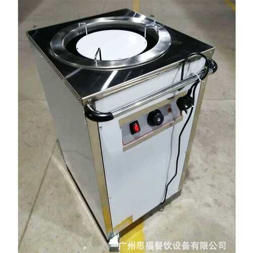 可移动电热单头暖碟车商用加厚不锈钢双头暖碟架圆形菜碟加热设备