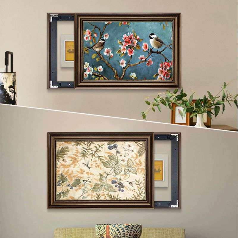 美式电表箱装饰画免打孔配电闸箱遮挡箱欧式餐厅风景油画客厅挂画