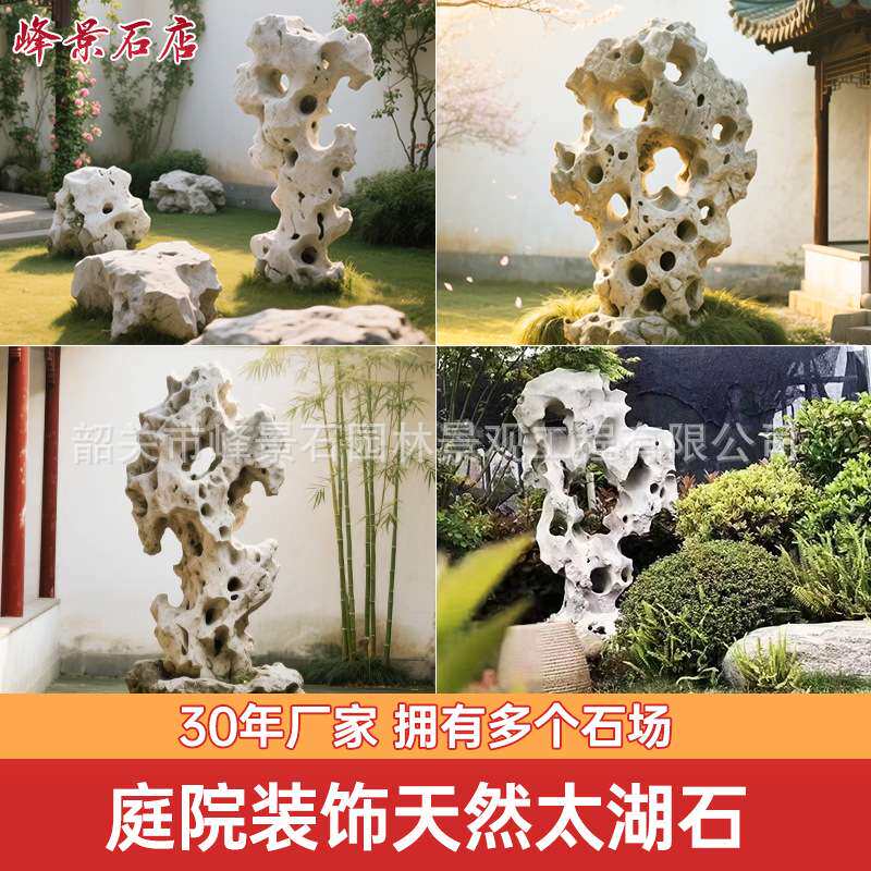 别墅庭院中式园林造景天然白色太湖石原石窟窿石观赏石产地直销