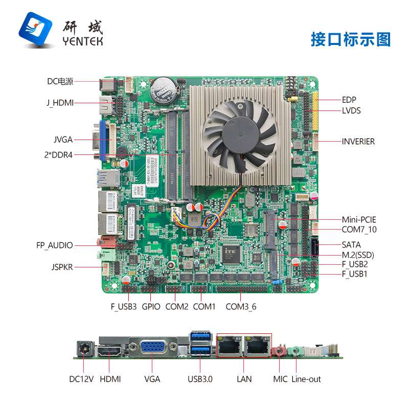 研域B690M1工控主板双千兆网口10串口6代i7i5-6300U一体机电脑4G