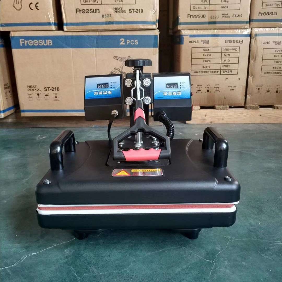 双发热烫画机双核烫画机印花费两面加热烫印机热转印机器设备T袖