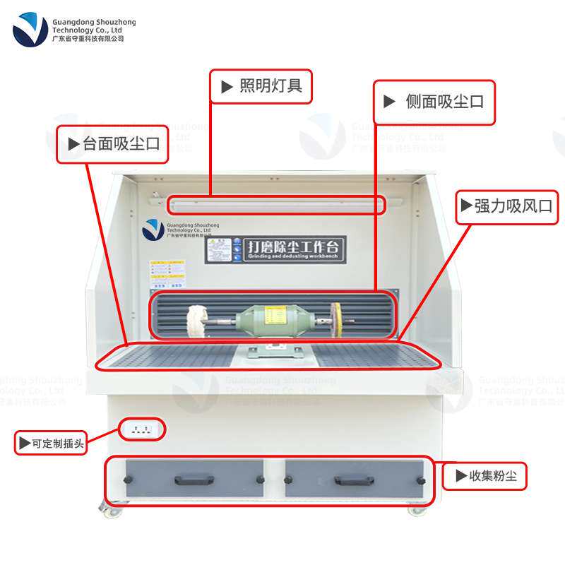 抛光除尘一体机工艺品树脂除尘打磨台铝合金去毛刺环保吸尘一体机