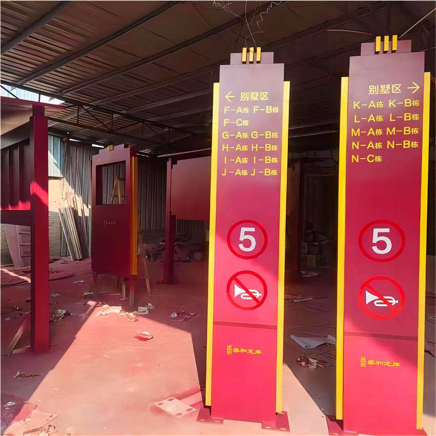 大型精神堡垒户外停车场指示立牌落地导视牌样板间不锈钢导向牌