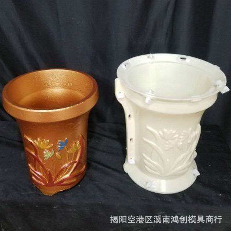 厂家35圆高脚花盆欧式别墅罗马柱模具圆形盆景水泥花盆模具