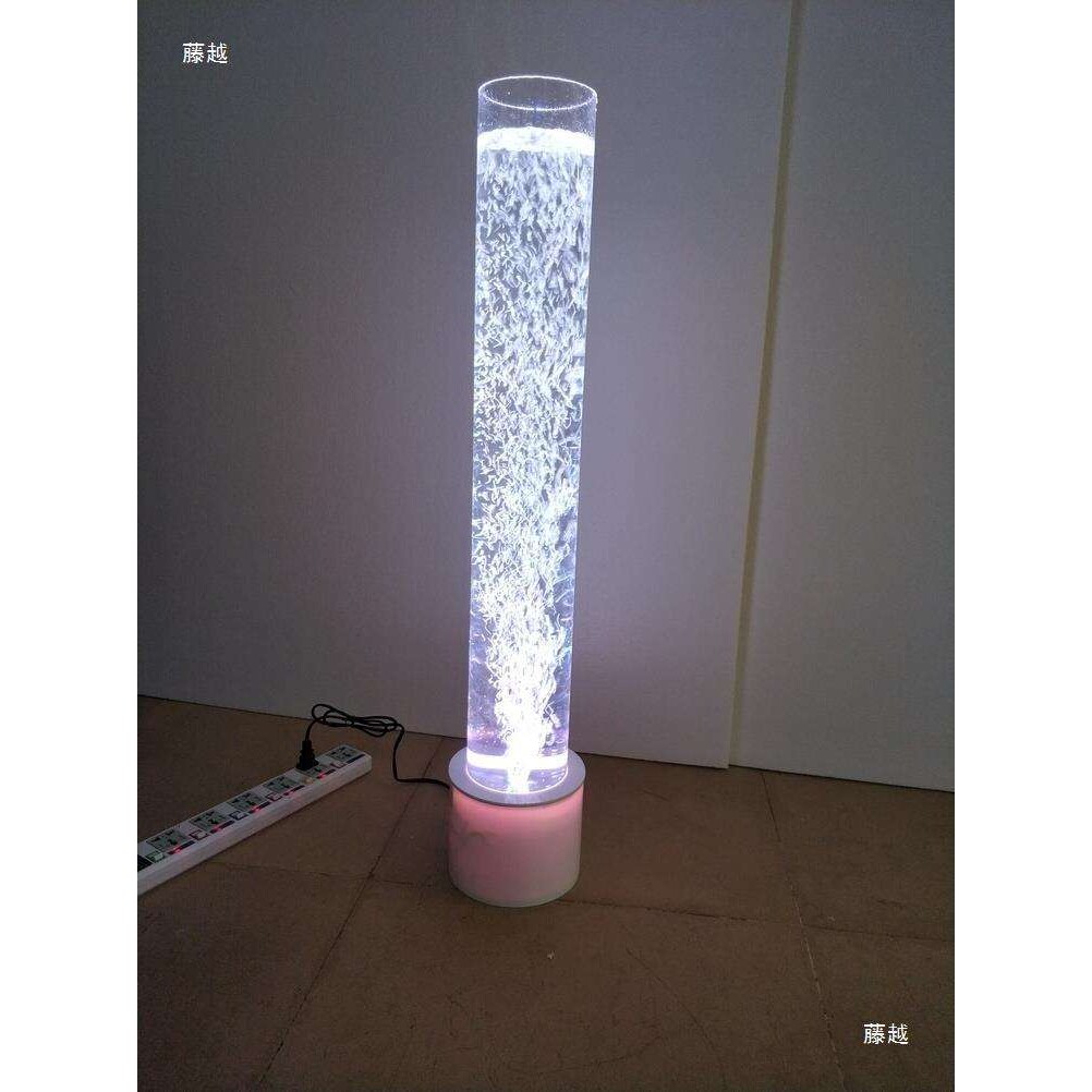 新款七彩LED气泡装饰圆柱形鱼缸水柱灯