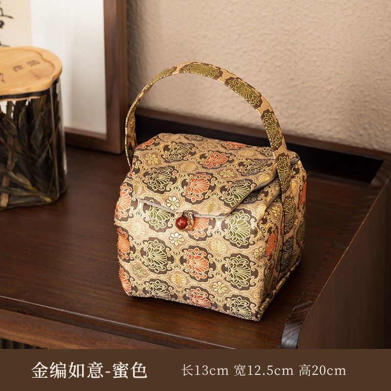 织锦手提旅行壶袋杯袋手工创意z新中式复古茶具收纳袋主人杯袋布
