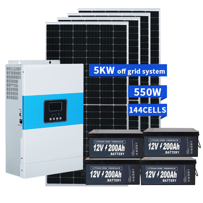 太阳能供电系统5KW家用配套储能光伏离网发电系统