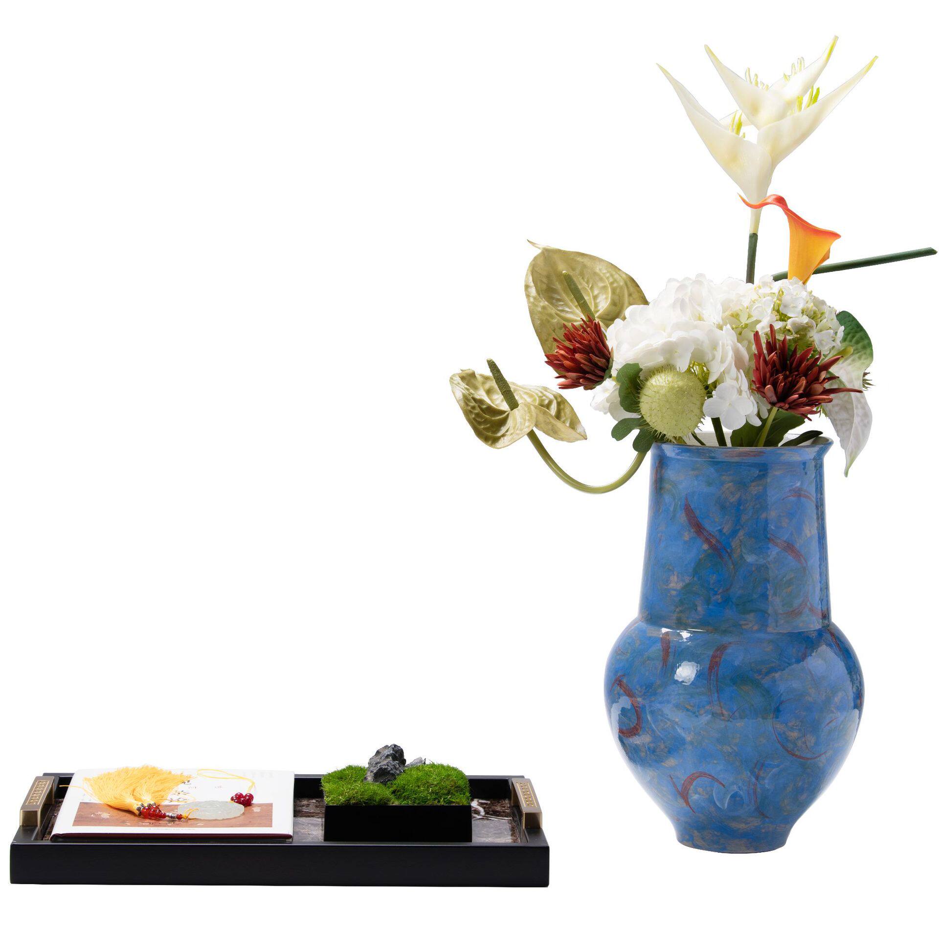 新中式现代轻奢手工花器插花艺术品高档型软装搭配酒店样板间豪宅