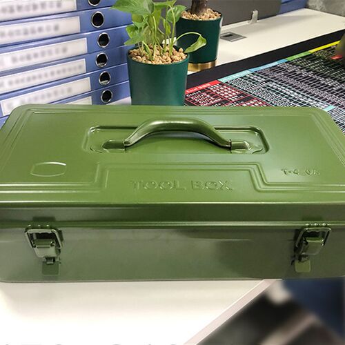 410A铁质工具箱兰色加厚铁皮收纳箱手提铁制工具箱单层工具箱