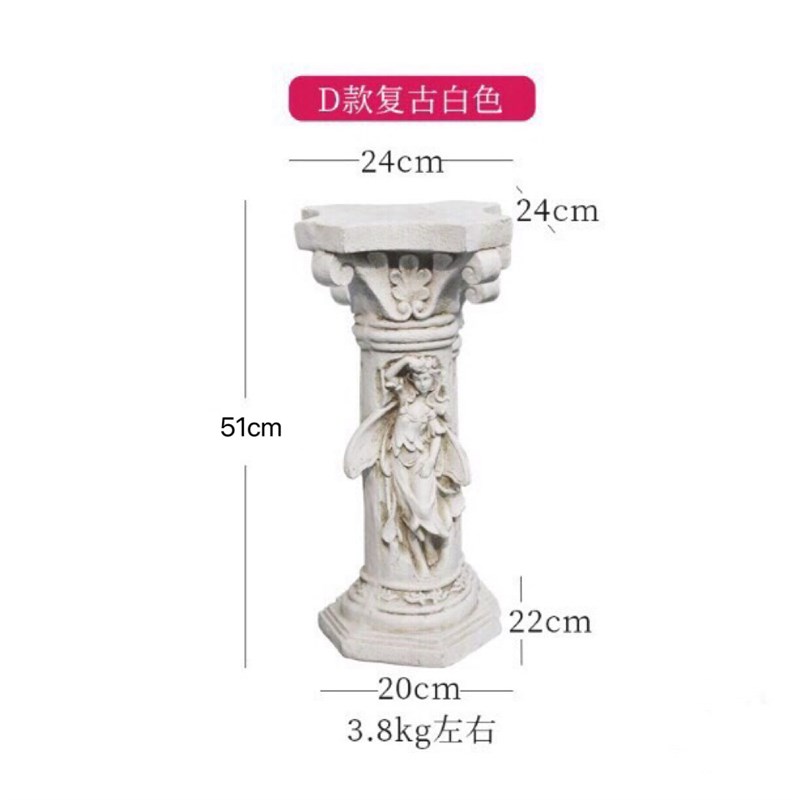 直销欧式做旧白天使罗马柱盆垫底座杂货花园装饰摆件工艺品