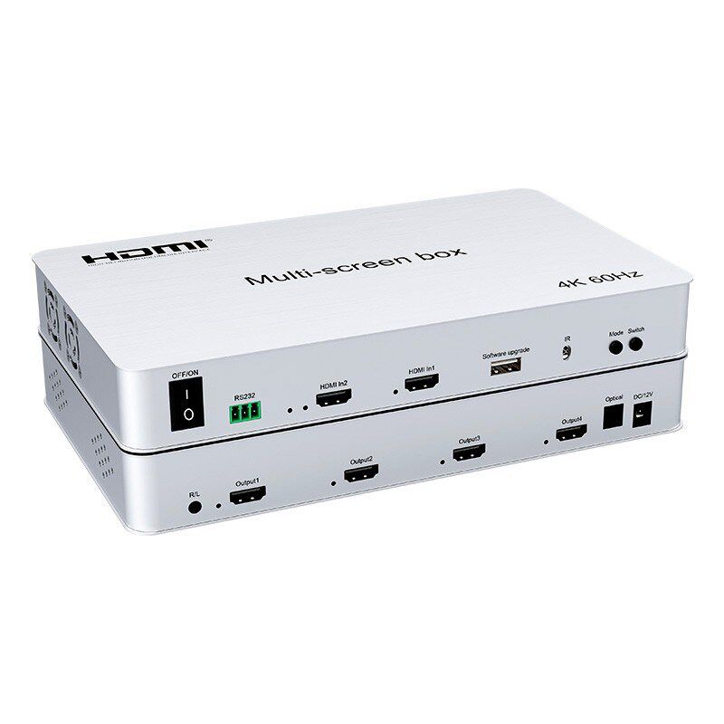 HDMI屏幕拼接控制处理器1进4出拼接器2*2带音频口4K高清无压缩