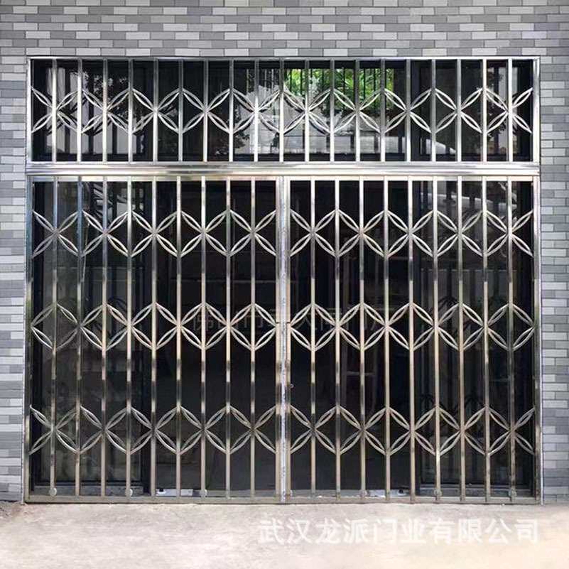 现货供应不锈钢拉闸门 家用折叠伸缩门油炸豆腐松自动推拉门电动