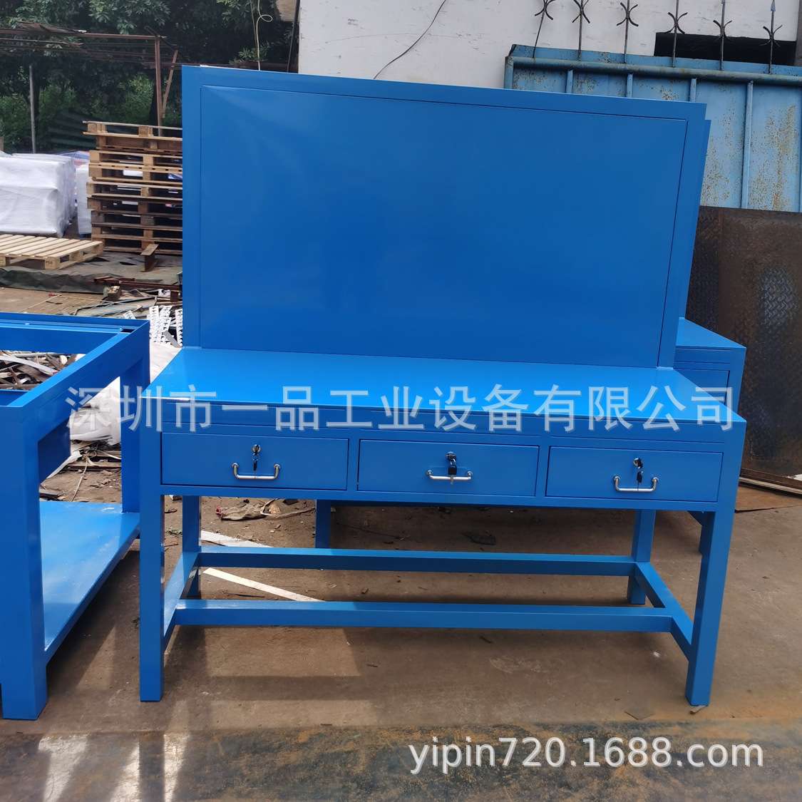 钳工操作台重型铁板平台挂板车间模具维修桌钢板工作台虎钳装配台