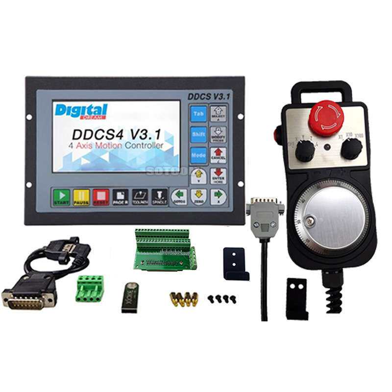 DDCSV3.1数控控制器3轴 4轴 mach3脱机系统配急停电子手轮
