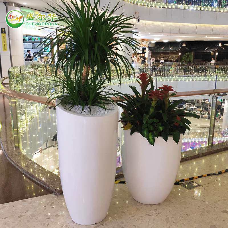 玻璃钢花盆组合花缸花器花钵花柱商场售楼处美陈摆件落地大花瓶