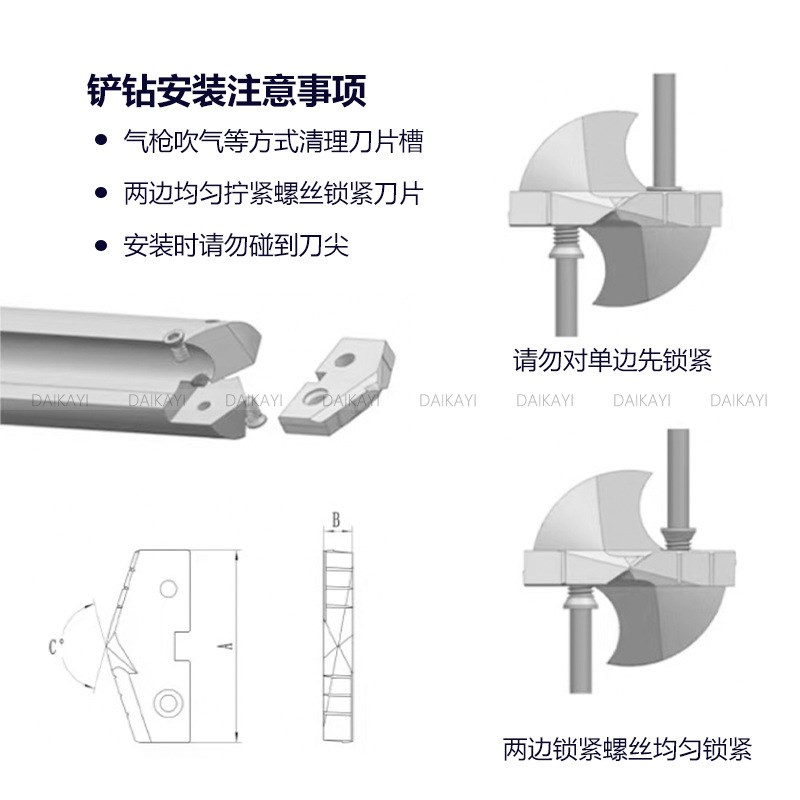 铲钻刀片 GEN2 T-A 4C2x2H-26.5 30mm镀钛深孔钻合金刀头钨钢