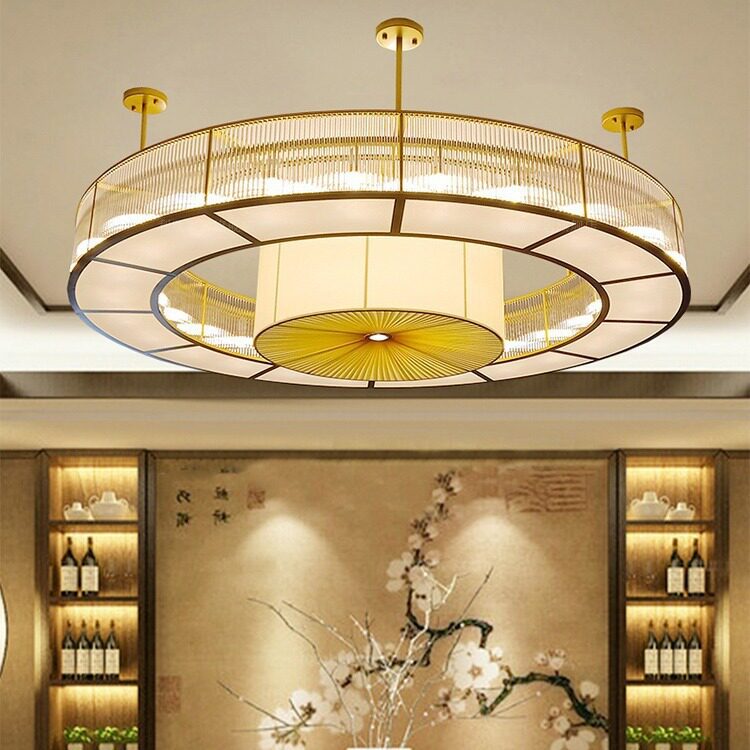 新中式客厅大吊灯中山灯饰中国风酒店茶楼餐厅包厢别墅大厅工程灯