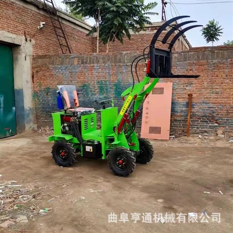 带驾驶室a电动小铲车 四驱农用装载机 养殖场粪便清理铲车