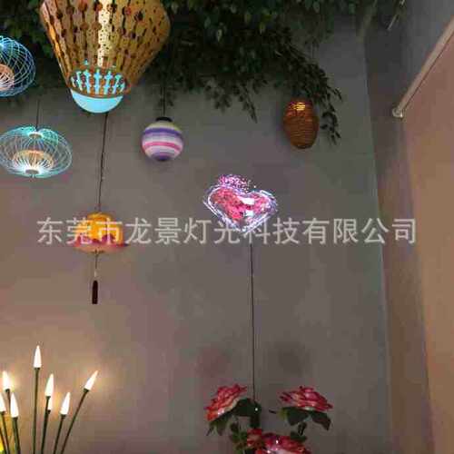 全息风扇屏吊挂式3D多台拼接高清led旋转屏立体悬浮灯饰灯具
