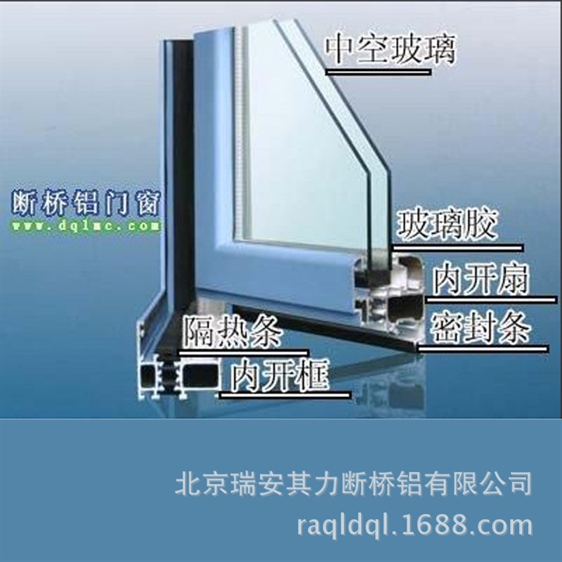 北京断桥铝合金窗户隔音系统B窗卧室阳台断桥铝门窗一体窗