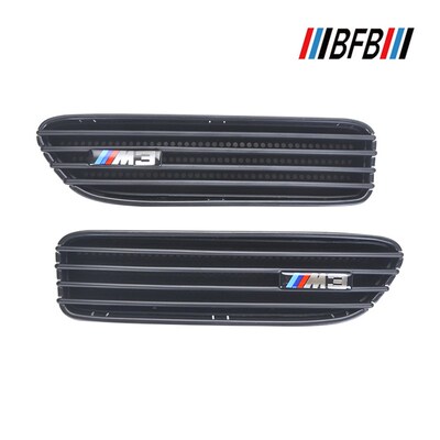 适用于BMW E46 nM3 E90 M3 ABS哑黑翼子板侧风口通风散热口格栅条