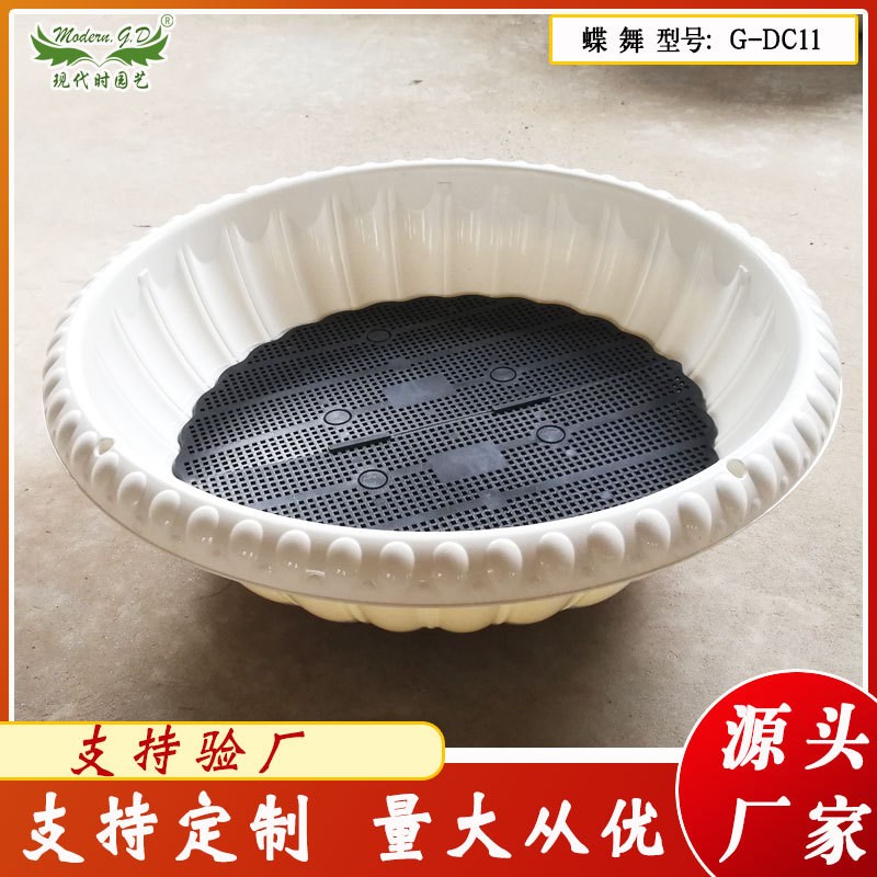 供应立体灯杆组合j吊盆/灯杆塑料挂花花盆/公园两侧装饰创意灯架