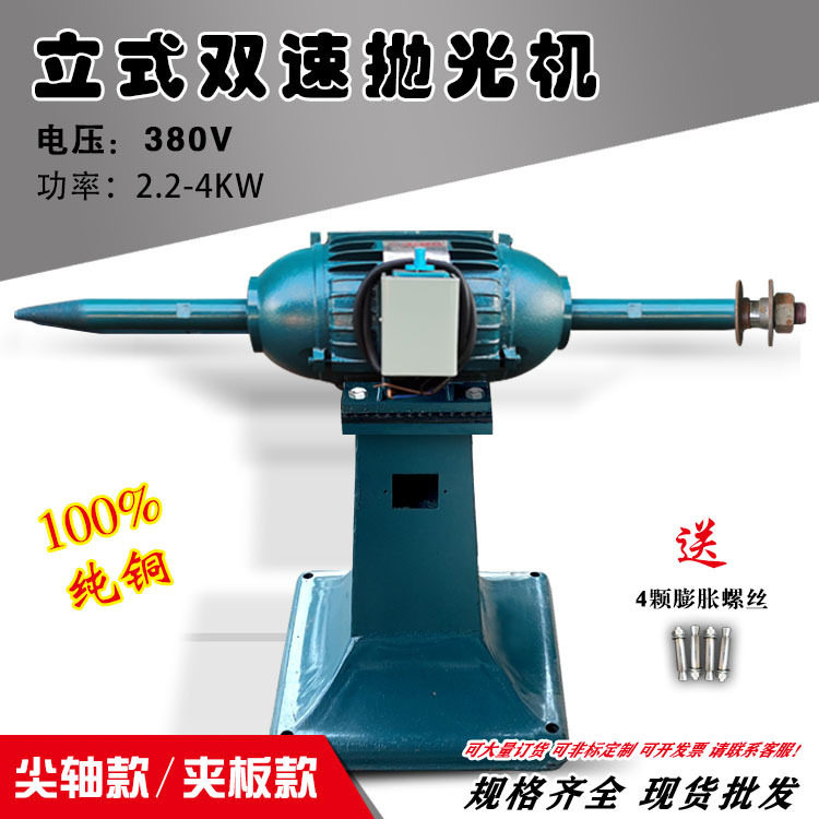 立式调速双速抛光机工业级大型双边尖头抛光机380V三相电抛光机